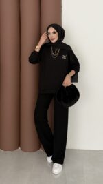 Logolu Premium Oysh İkili Takım - Siyah - Görsel 3