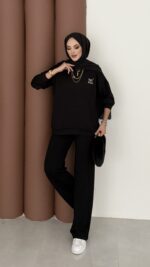 Logolu Premium Oysh İkili Takım - Siyah - Görsel 2