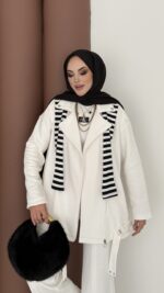 Blok Premium Şardonlu Ceket İkili Takım - Beyaz - Görsel 6