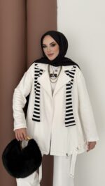 Blok Premium Şardonlu Ceket İkili Takım - Beyaz - Görsel 7