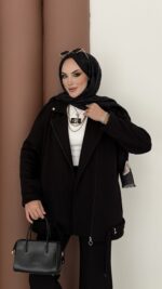 Blok Premium Şardonlu Ceket İkili Takım - Siyah - Görsel 9