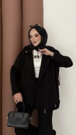 Blok Premium Şardonlu Ceket İkili Takım - Siyah - Görsel 7