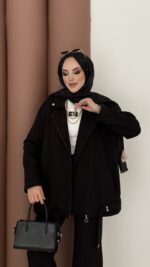 Blok Premium Şardonlu Ceket İkili Takım - Siyah - Görsel 5