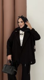 Blok Premium Şardonlu Ceket İkili Takım - Siyah - Görsel 4