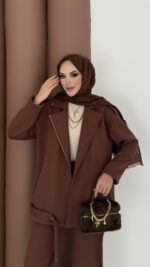 Blok Premium Şardonlu Ceket İkili Takım - Kahverengi - Görsel 8