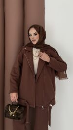 Blok Premium Şardonlu Ceket İkili Takım - Kahverengi - Görsel 6