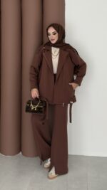 Blok Premium Şardonlu Ceket İkili Takım - Kahverengi - Görsel 2