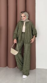 Glitter Bomber İkili Takım - Haki - Görsel 6