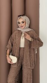 Glitter Bomber İkili Takım - Kahverengi - Görsel 2