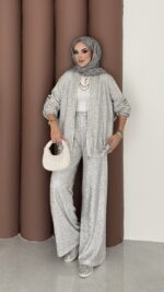 Glitter Bomber İkili Takım - Gümüş - Görsel 4