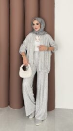 Glitter Bomber İkili Takım - Gümüş - Görsel 6