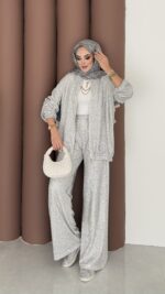 Glitter Bomber İkili Takım - Gümüş - Görsel 5