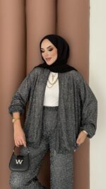 Glitter Bomber İkili Takım - Antrasit - Görsel 2