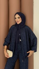 Glitter Bomber İkili Takım - Lacivert - Görsel 3