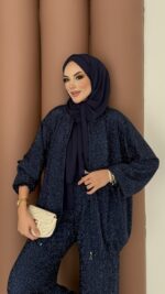 Glitter Bomber İkili Takım - Lacivert - Görsel 2