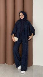 Glitter Bomber İkili Takım - Lacivert - Görsel 7