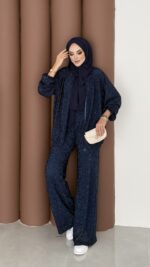 Glitter Bomber İkili Takım - Lacivert - Görsel 6