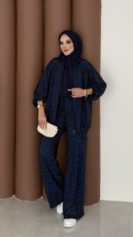 Glitter Bomber İkili Takım - Lacivert - Görsel 4