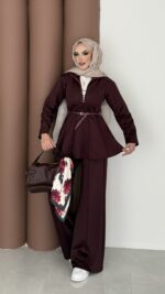 Elinnor Puf Scuba İkili Takım - Bordo - Görsel 3