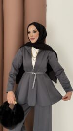 Elinnor Puf Scuba İkili Takım - Antrasit - Görsel 3