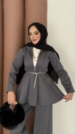 Elinnor Puf Scuba İkili Takım - Antrasit - Görsel 4