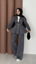 Elinnor Puf Scuba İkili Takım - Antrasit - Görsel 2