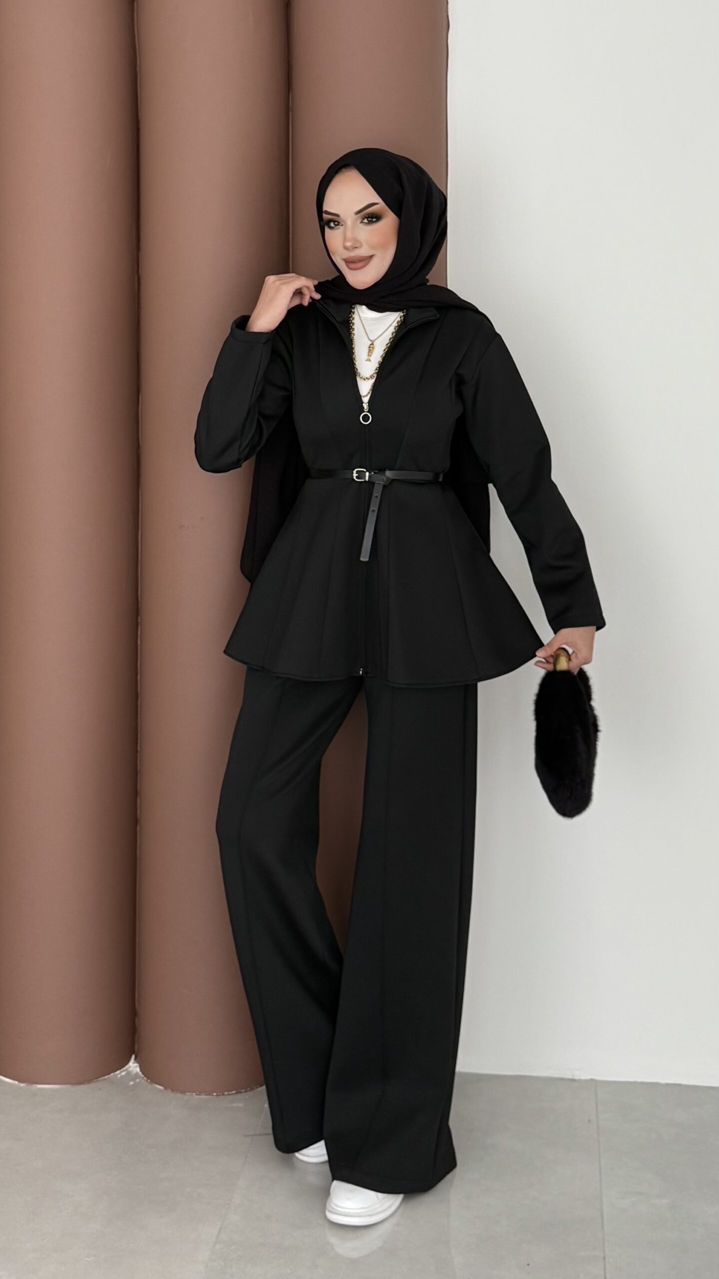 Elinnor Puf Scuba İkili Takım - Siyah