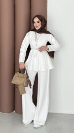 Elinnor Puf Scuba İkili Takım - Beyaz