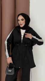 Glow Fermuarlı Scuba İkili Takım - Siyah - Görsel 3