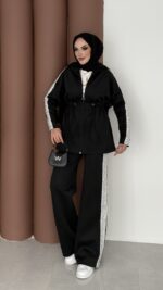 Glow Fermuarlı Scuba İkili Takım - Siyah - Görsel 2