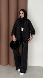 Glitter Bomber İkili Takım - Siyah - Görsel 2