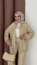 Glitter Bomber İkili Takım - Gold - Görsel 4