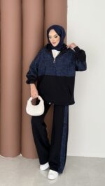 Cool Kum Payet Şardonlu İkili Takım - Lacivert - Görsel 3