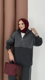 Cool Kum Payet Şardonlu İkili Takım - Antrasit - Görsel 4