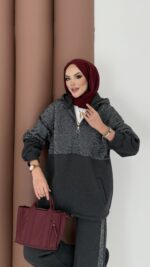 Cool Kum Payet Şardonlu İkili Takım - Antrasit - Görsel 5