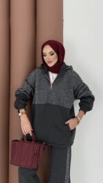 Cool Kum Payet Şardonlu İkili Takım - Antrasit - Görsel 7