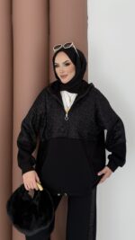 Cool Kum Payet Şardonlu İkili Takım - Siyah - Görsel 3