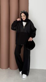 Cool Kum Payet Şardonlu İkili Takım - Siyah - Görsel 2