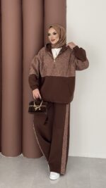 Cool Kum Payet Şardonlu İkili Takım - Kahverengi - Görsel 2