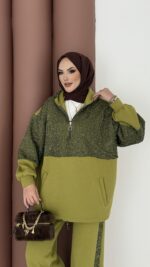 Cool Kum Payet Şardonlu İkili Takım - Haki - Görsel 5