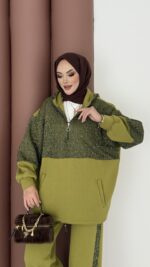 Cool Kum Payet Şardonlu İkili Takım - Haki - Görsel 6