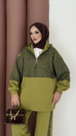 Cool Kum Payet Şardonlu İkili Takım - Haki - Görsel 4