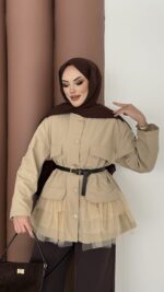 Pinterest Tütü Trenç - Bej - Görsel 6