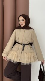 Pinterest Tütü Trenç - Bej - Görsel 5