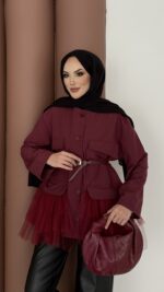 Pinterest Tütü Trenç - Bordo - Görsel 3