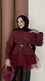 Pinterest Tütü Trenç - Bordo - Görsel 4