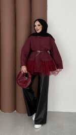 Pinterest Tütü Trenç - Bordo - Görsel 2