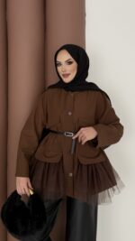 Pinterest Tütü Trenç - Kahverengi - Görsel 4