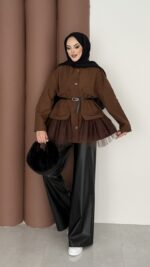 Pinterest Tütü Trenç - Kahverengi - Görsel 2