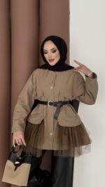 Pinterest Tütü Trenç - Haki - Görsel 6